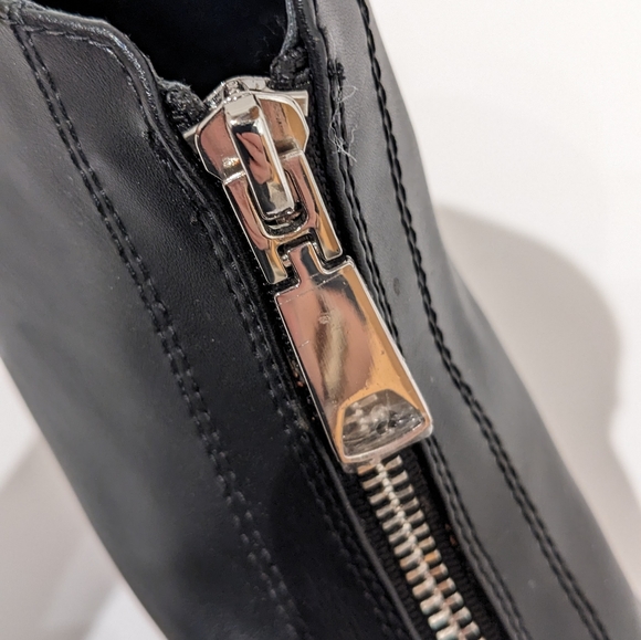 Black platform zip boots wedge H&M women's 8 - Picture 7 of 8